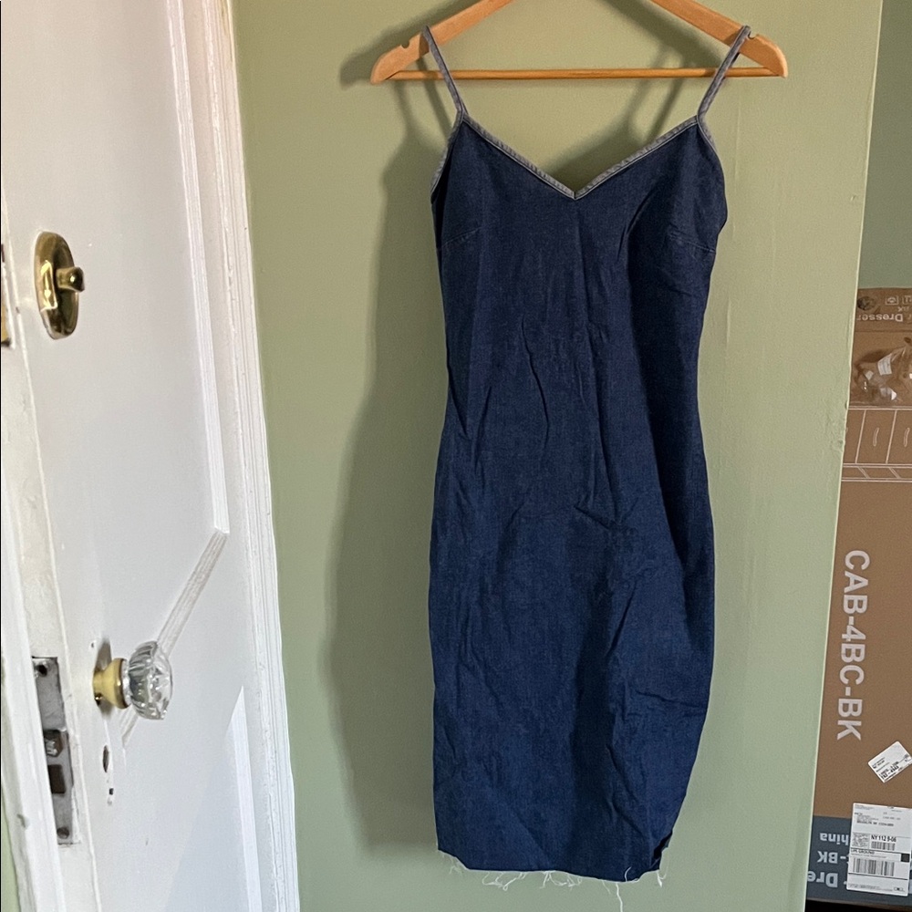 Vintage Stretch Denim Midi Dress